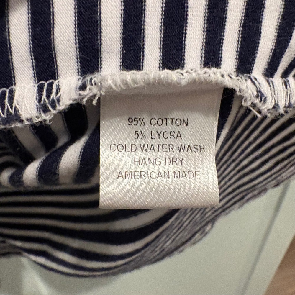 Sailor Sailor Dress By Just Madras Navy White Striped Ruffle Neck Sleeveless - Picture 10 of 11